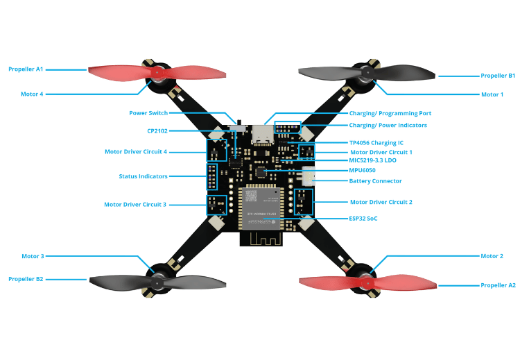 ESP32 drone parts identification
