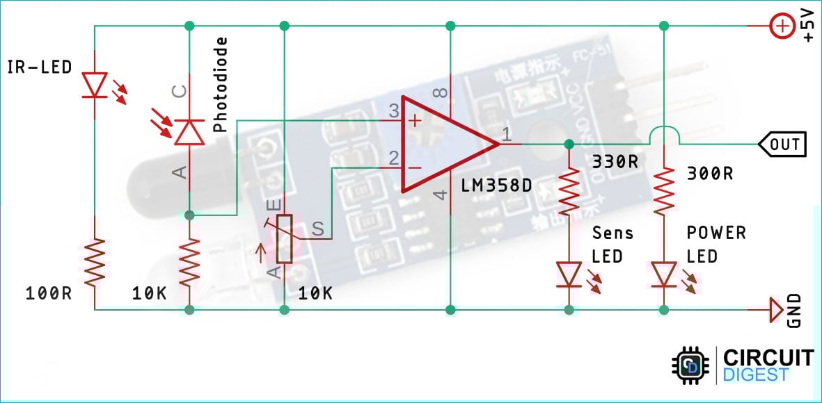 IR Sensor Module Circuit Diagram