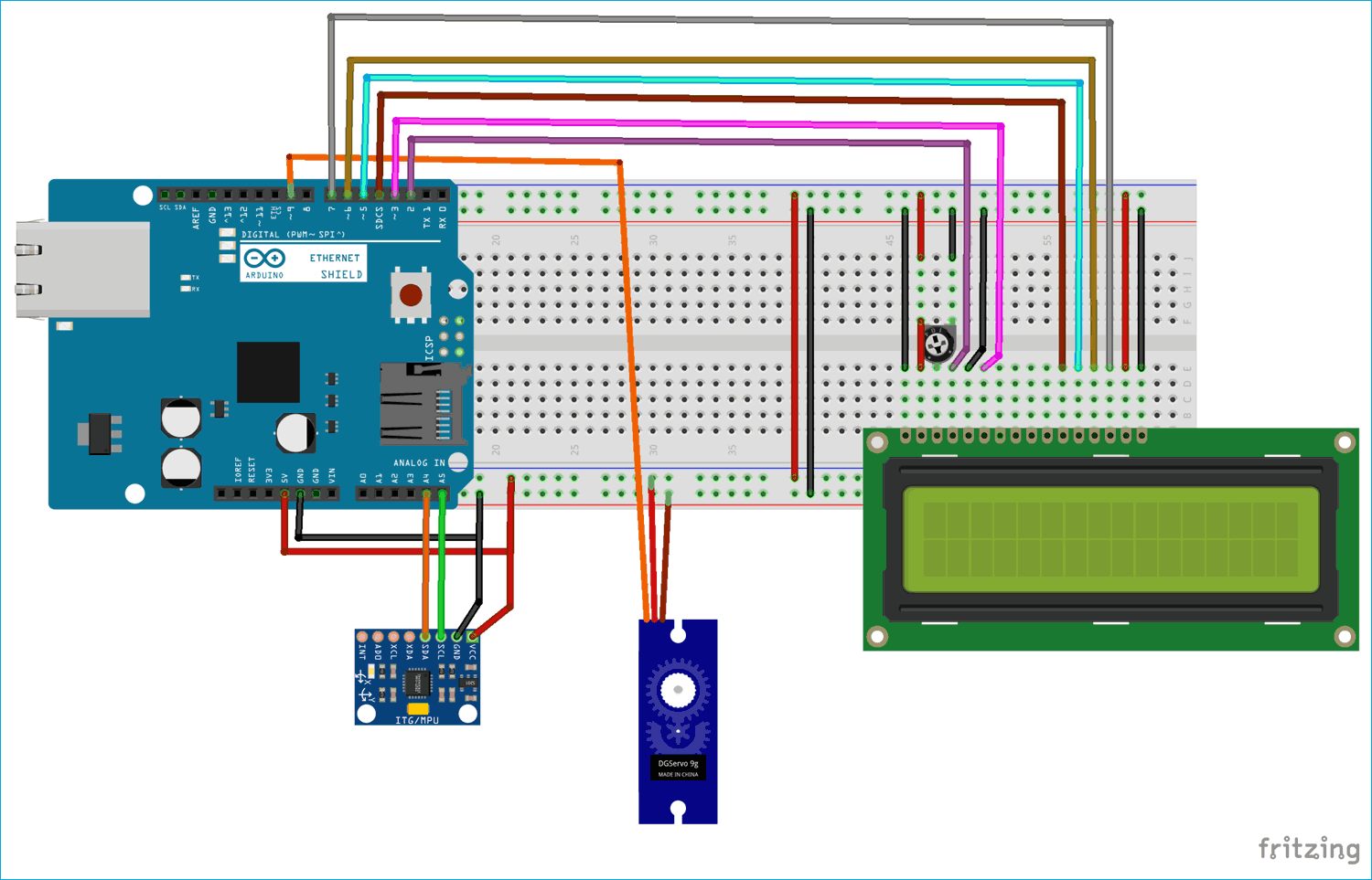 DIY Arduino Protractor Circuit Diagram