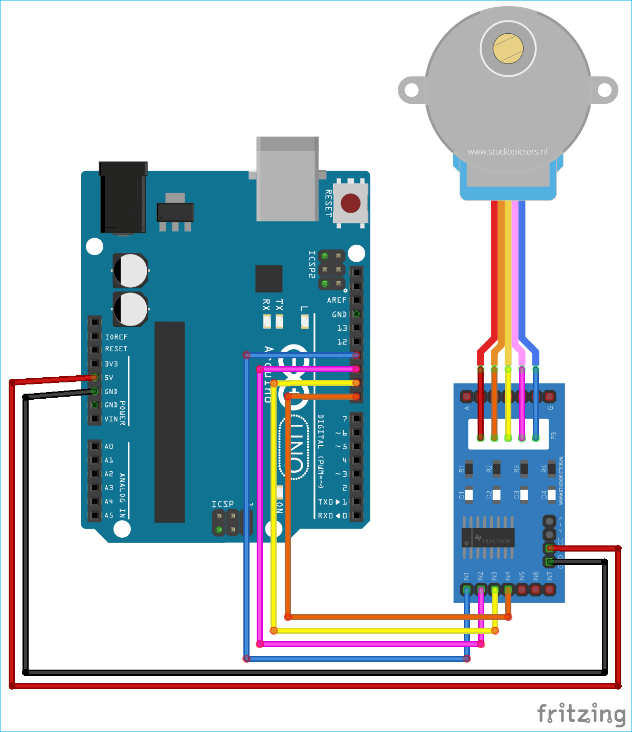 Circuit Diagram for Stepper Motor Control Using Arduino and MATLAB