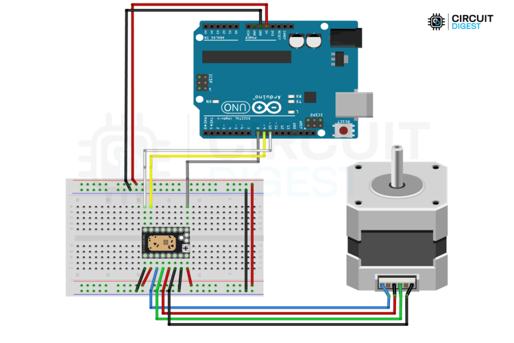 Circuit Diagram for Interfacing TMC2209 with Arduino