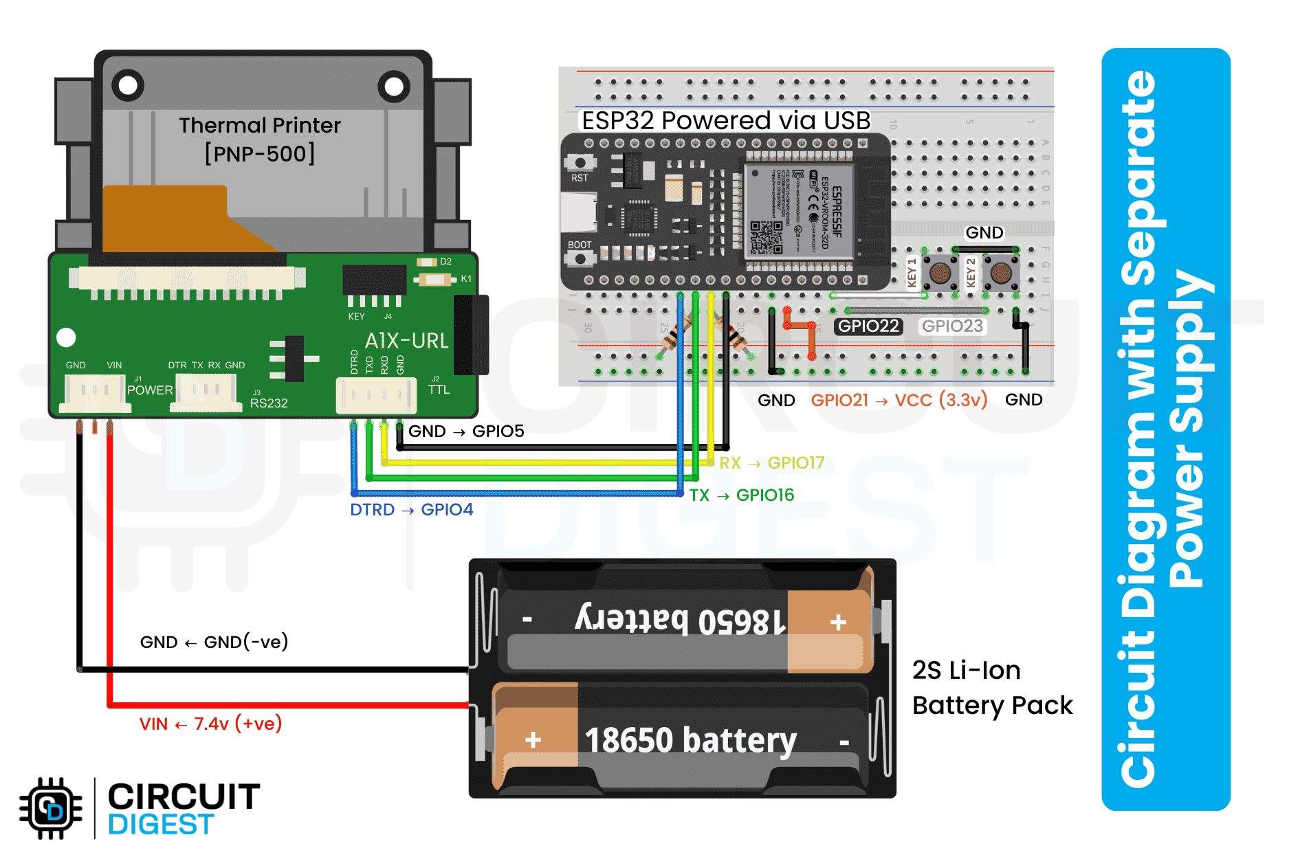 ESP32 Thermal Printer Circuit Diagram