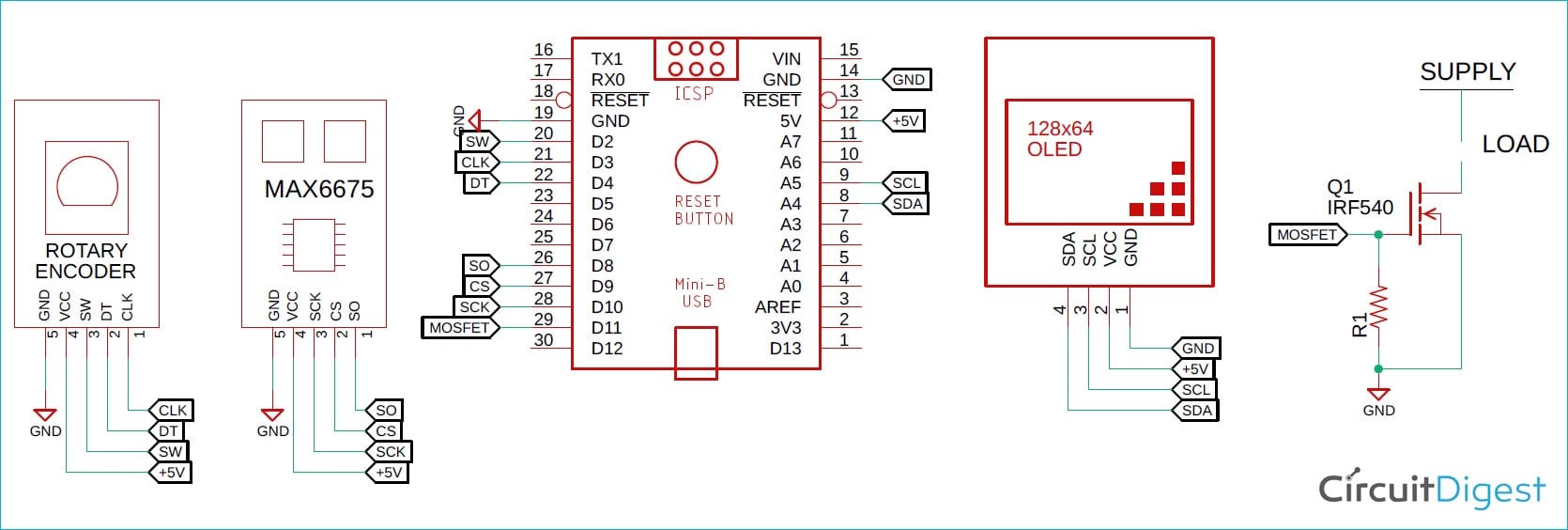 PID Enabled Temperature Controller Circuit Diagram
