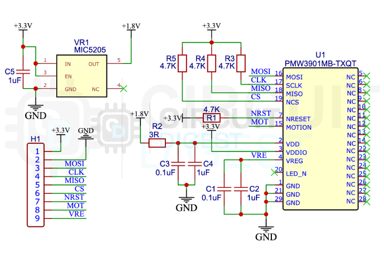 PMW3901 Module Schematic Diagram