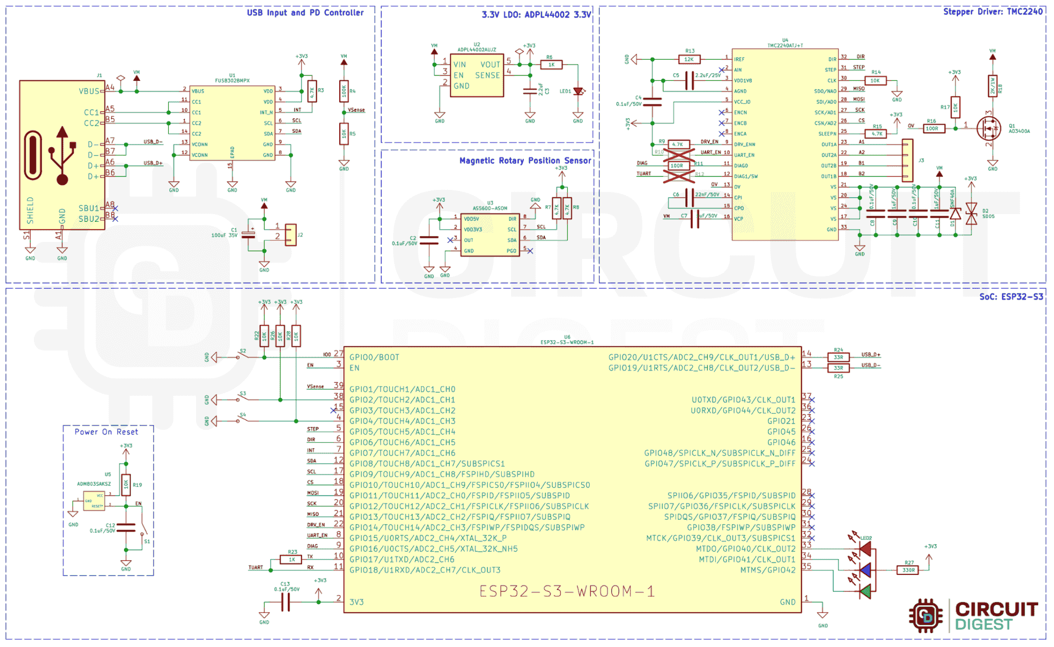 Wireless Stepper Motor Controller Schematic Diagram