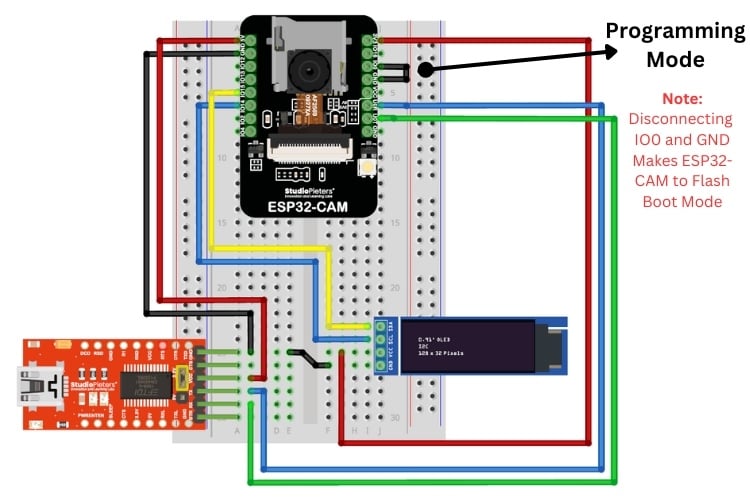 Circuit Connection Image for ESP32CAM Face Recognition 