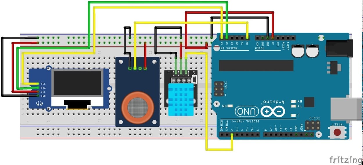 Connection Circuit of Air Quality Monitoring System