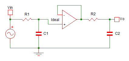 Second Order Low Pass Filter Circuit with Op-Amp Buffer