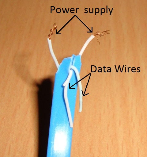 USB Power Wires in Cable