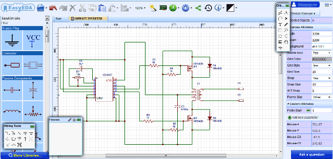 EasyEDA Circuit Design Interface with CD4047 IC