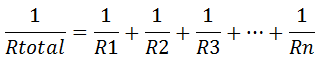 Parallel Resistance Formula: 1/R_total = 1/R1 + 1/R2 + 1/R3