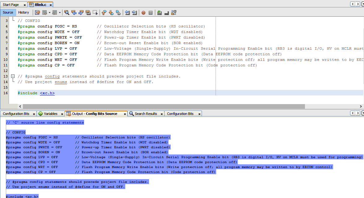 Generate Source Code PIC Microcontroller