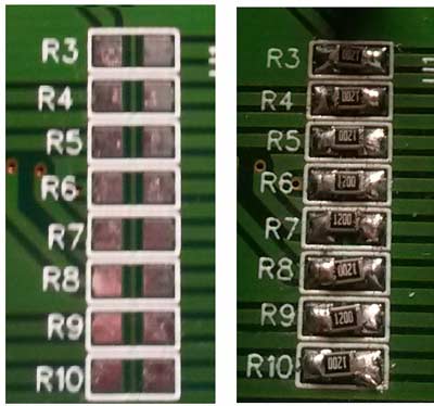 Surface mount PCB board with SMD components placed directly on copper pads for simple PCB layout design
