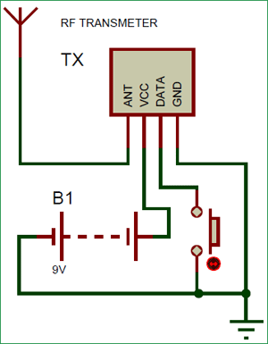 Transmitter circuit diagram of arduino based blind stick project
