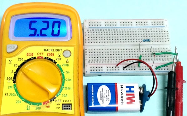 Zener Diode Voltage Regulator Circuit Hardware