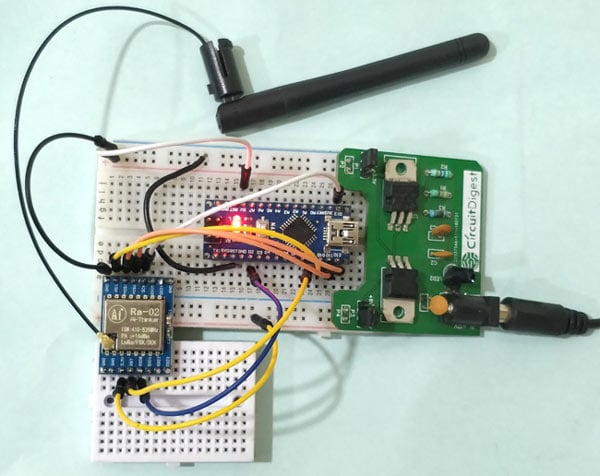 Circuit Hardware for Interfacing SX1278 LoRa Module with Arduino