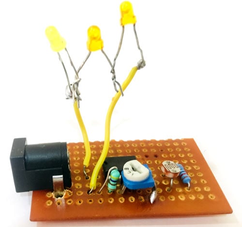Circuit Hardware for Smart Electronic Candle using LDR