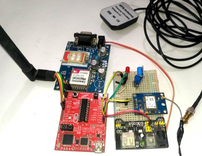 Circuit Hardware for Vehicle Tracking and Accident Alert System Using MSP430 and GPS
