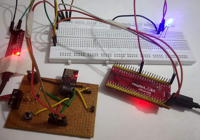 Controlling LED using ESP8266 IoT Webserver with LPC2148