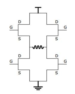 Complete H-bridge motor driver circuit using MOSFET configuration