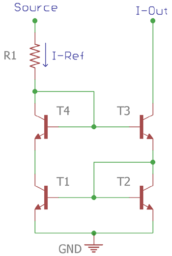 Four-Transistor Wilson Current Mirror Circuit Diagram