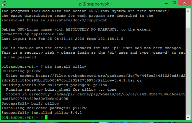Installed Packages for Real Time Face Detection using Pi and OpenCV