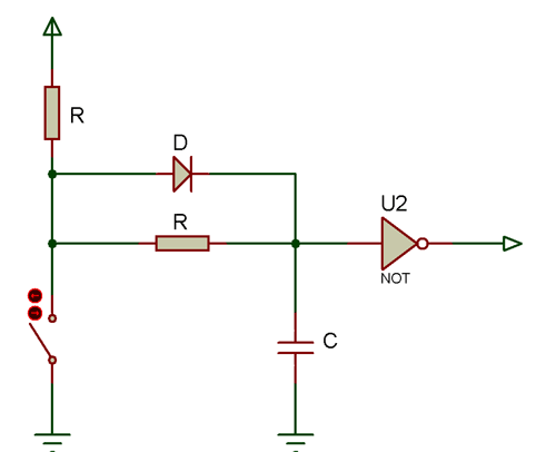 Enhanced RC Debounce Circuit with Diode for Fast Charging Applications