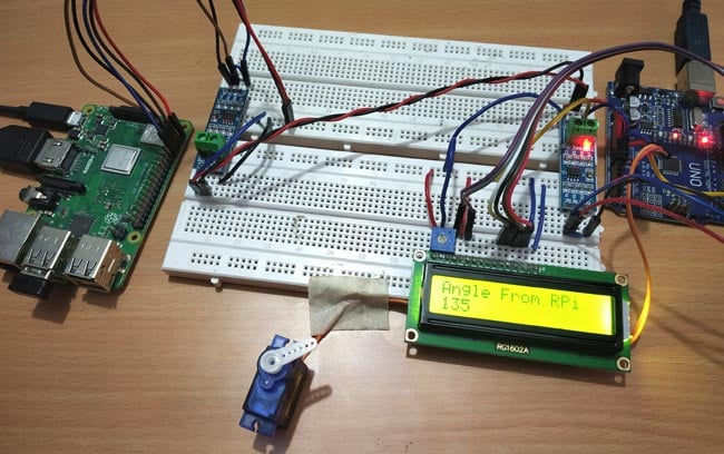 Pi to Arduino to Control Servo angle to 135 via RS-485 Serial Communication