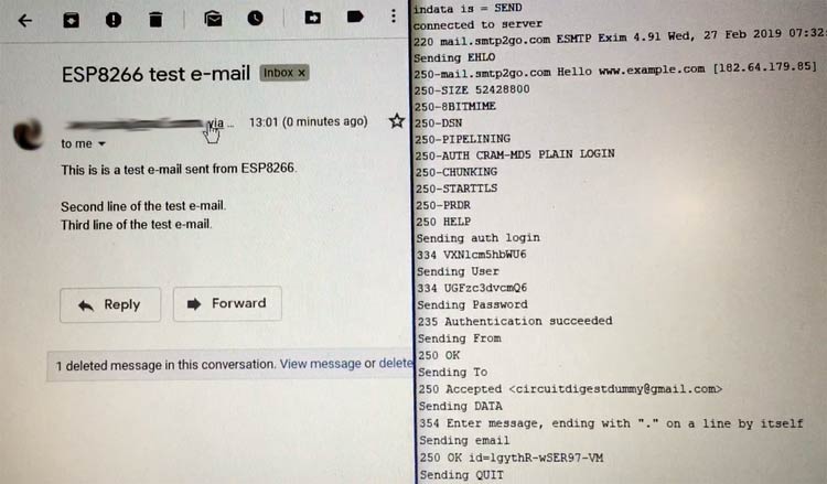 Receiving Email using ESP8266 and ATmega16