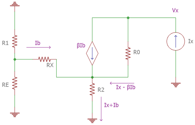 Widlar Current Source Small Signal Equivalent Circuit