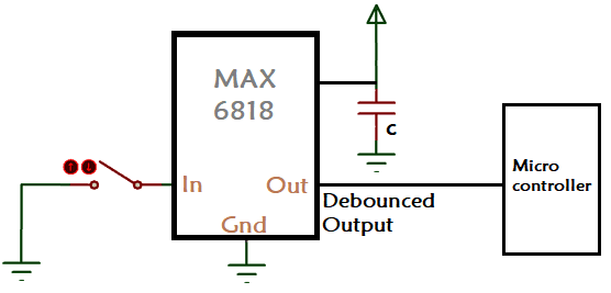 Debouncing Circuit for Push Button Using MAX6818 IC Implementation