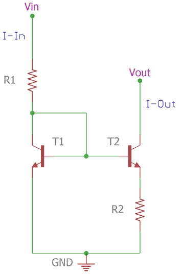 Widlar Current Mirror Circuit Diagram with Emitter Degeneration