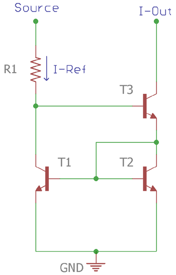 Wilson Current Mirror Circuit Diagram showing three-transistor configuration