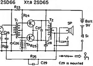 Push-pull audio output stage with transformer coupling to speaker