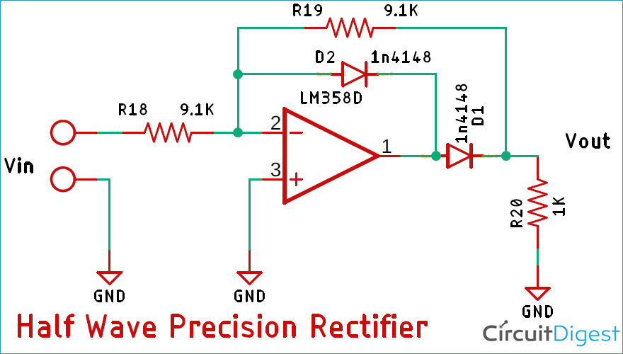 Half Wave Precision Rectifier Circuit Diagram