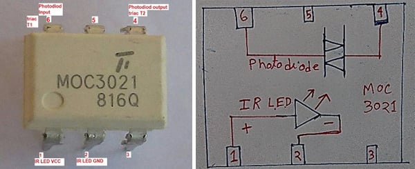 MOC 3021 Triac Driving Optocoupler