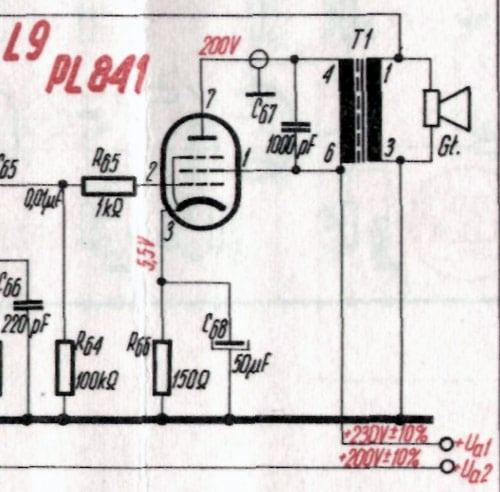 PL841 Vacuum Tube Circuit