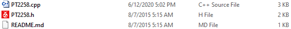 PT2258 Arduino library files structure