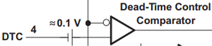 TL494 dead-time control comparator circuit for minimum off-time control