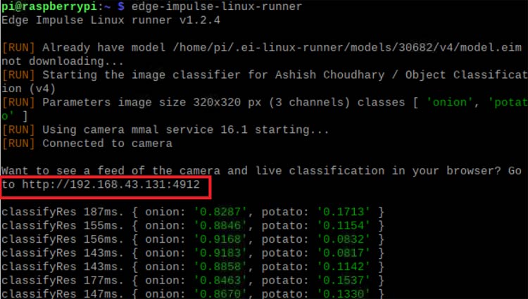 Edge Impulse Image Classification