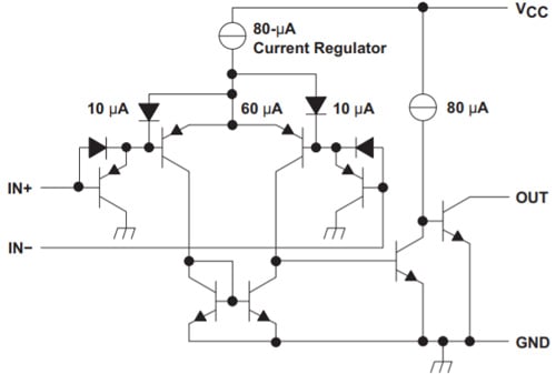 LM339 Comparator Internal Circuit