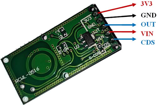 RCWL-0516 Sensor Pinout 