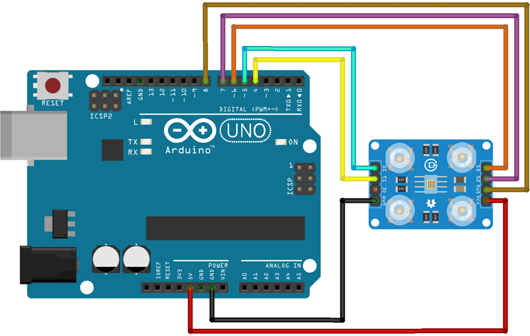 Arduino Color Sensor Circuit Diagram