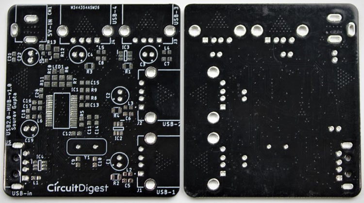 Blank USB Hub PCB Ready for Component Assembly