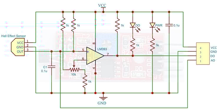 Hall Sensor Module Internal Circuit