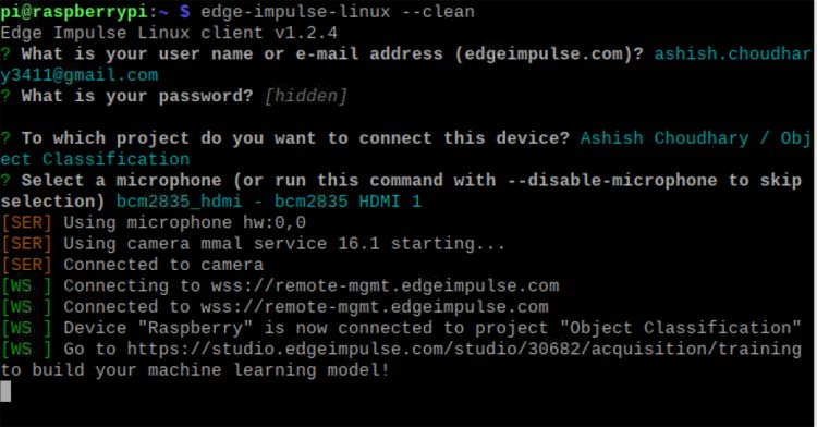Installing Edge Impulse on Raspberry Pi