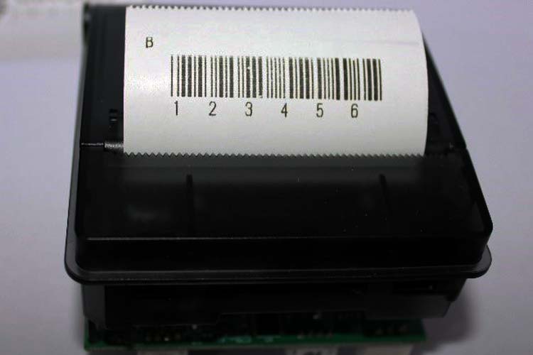 Example of CODE39 barcode printed on thermal paper using Raspberry Pi receipt printer for inventory management