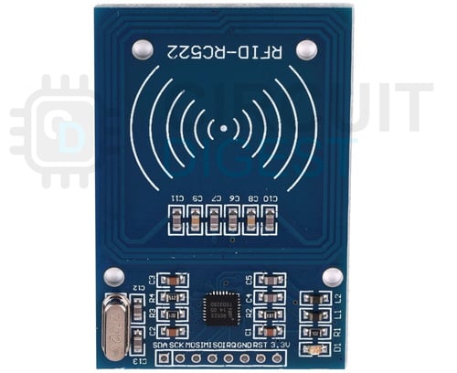 RC522 RFID Reader Module with chip and antenna components