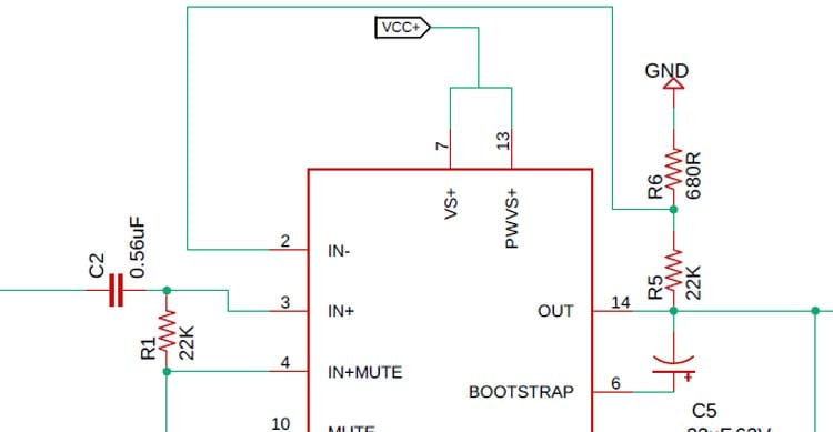 TDA7294 Based Amplifier Gain Circuit