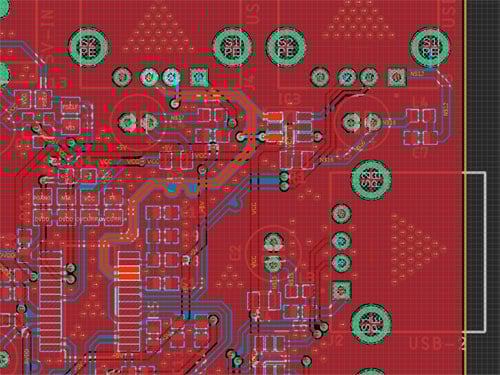 USB Port 3 Circuit Board Layout